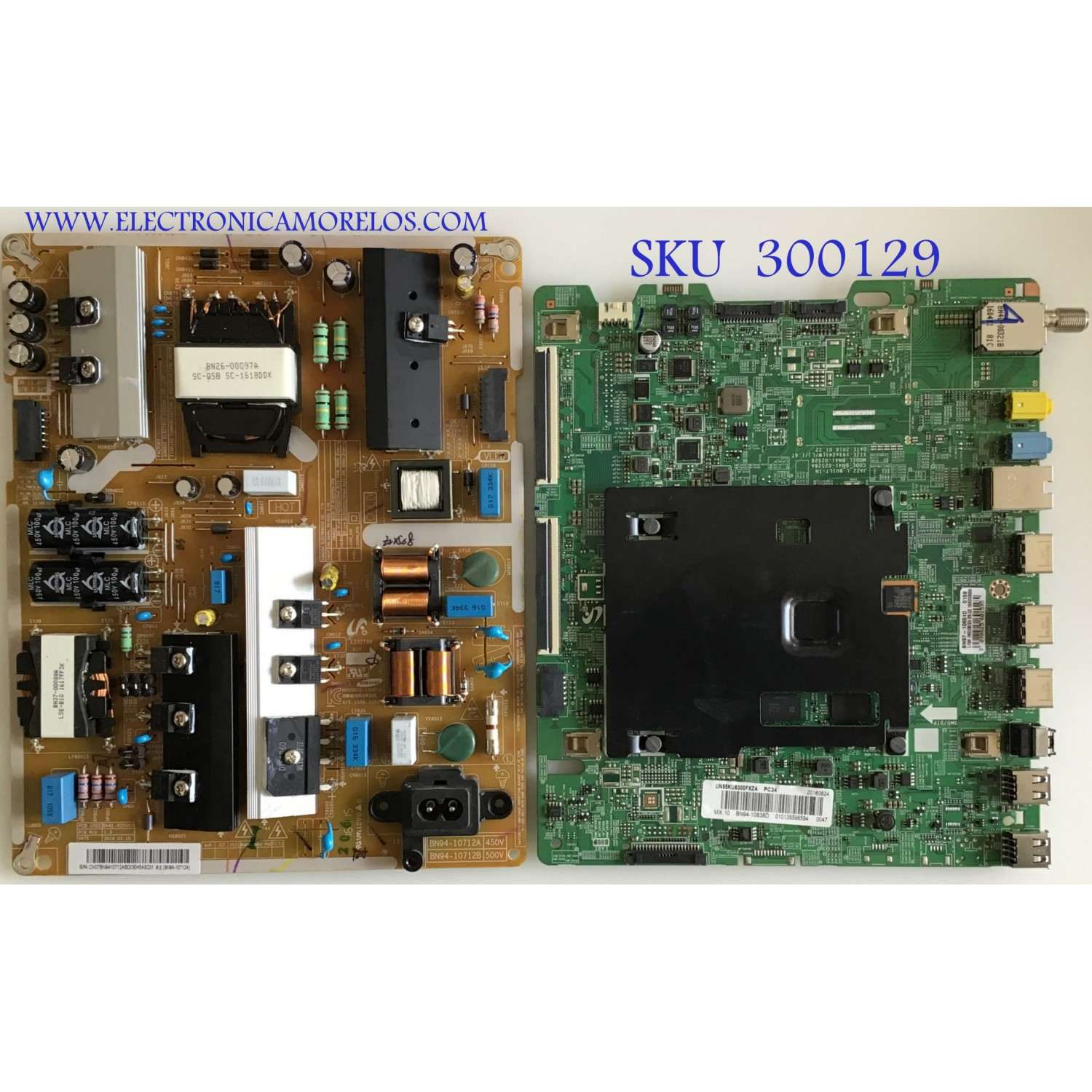 KIT DE TARJETAS PARA TV SAMSUNG / MAIN BN94-10838D / BN41-02528A / FUENTE BN94-10712A / L55S5N_KVD / PANEL CY-GK055HGHV2H / MODELO UN55KU6300FXZA CA02